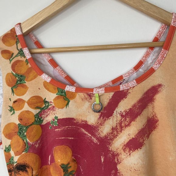 Save The Queen Vintage Short Sleeve Multicoloured Abstract Fruit Print Top Large - Picture 10 of 16